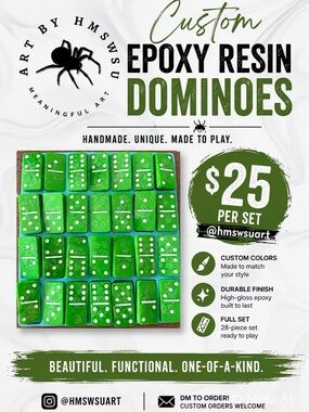 Custom Epoxy Resin Dominoes